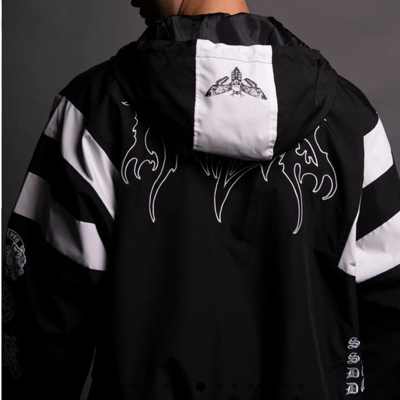 HESH BROLIC UNISEX TRACK JACKET IN BLACK/WHITE - Picture 6 of 12